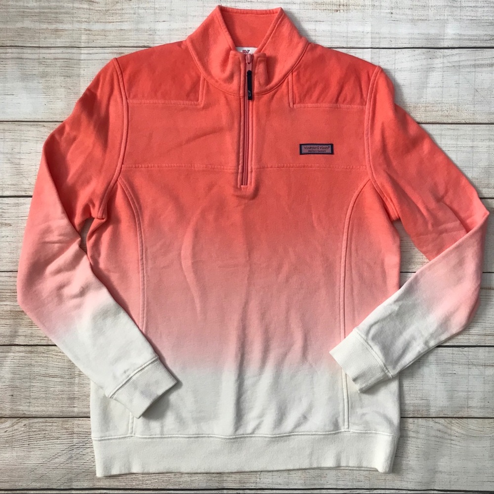 Vineyard Vines Shep Shirt Sm - Orange White Ombré